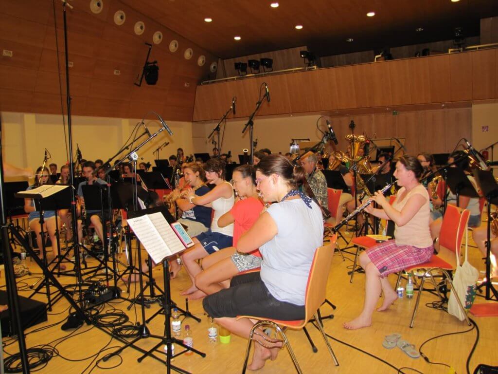 CD-Aufnahme war los! Musikverein Grafenrheinfeld SBO CD-Aufnahme 34 Grad Kulturhalle