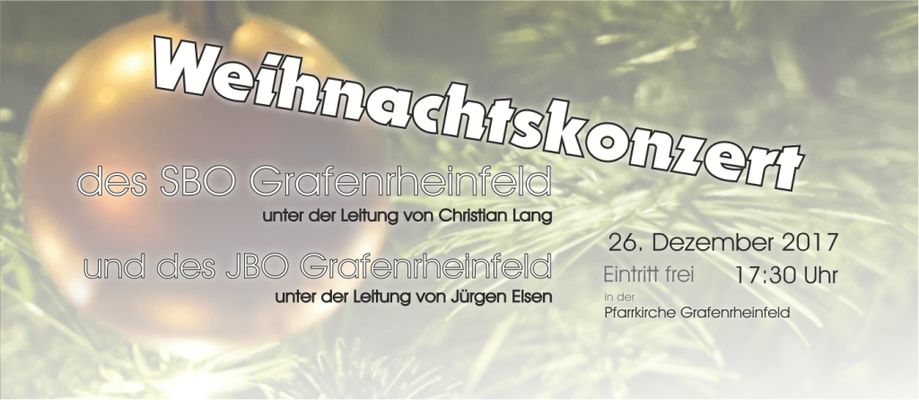 Musikverein Grafenrheinfeld Weihnachten 2017 Advent Konzert Pfarrkirche Symphonisches Blasorchester Jugendblasorchester JBO Schweinfurt Christian Lang Jürgen Elsen