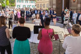 Hochzeit Melanie Schönekäs Jens Vorstand SBO Symphonisches Blasorchester Grafenrheinfeld Pfarrkirche Feier Schweinfurt Musik