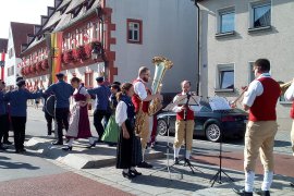 Musikverein Grafenrheinfeld Rafelder Musikanten Planpaare Kichweih Erntedank 2018 Rathaus