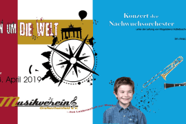 Musikverein Grafenrheinfeld Frühjahrskonzert In 80 Tagen um die Welt SBO Symphonisches Blasorchester Raphael Schollenberger Dirigent Magdalena Haßelbacher JBO Youngsters Rafeld Schweinfurt Musik