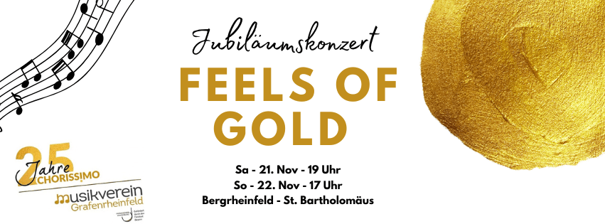 Feels of Gold – goldene Jubiläumskonzerte mit dem Gesangverein Bergrheinfeld Musikverein grafenrheinfeld Gesangverein Bergrheinfeld Chor Orchester Konzert Jubiläumskonzert Dirigent jochen hart